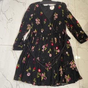 Kate Spade In Bloom Chiffon Silk Mini Dress